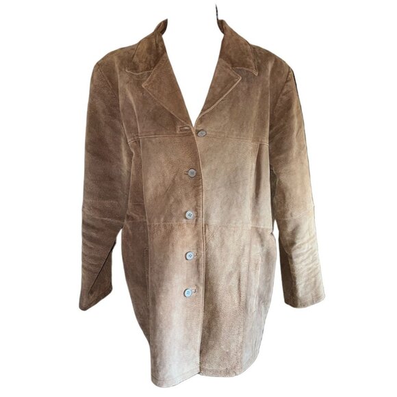 Beware Jackets & Blazers - Vintage Style Beige Leather Jacket 2X By Beware